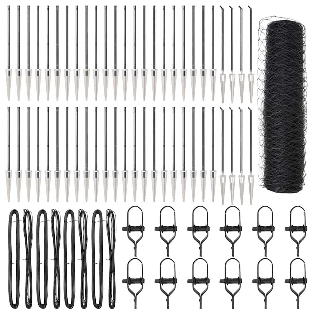 Aed koos postidega Hall 0.5 x 100 m PVC kaetud teras