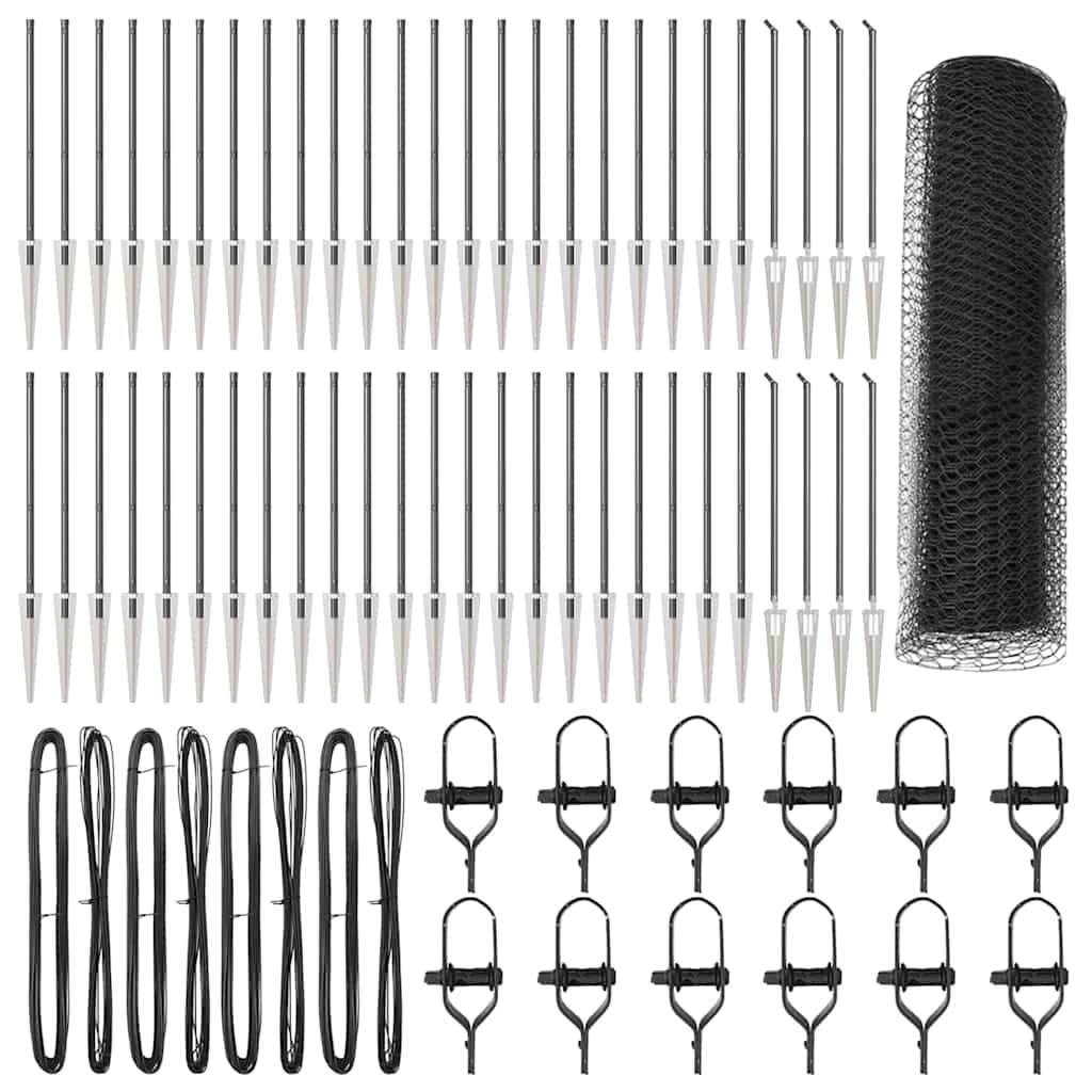 Aed koos postidega Hall 0.4 x 100 m PVC kaetud teras