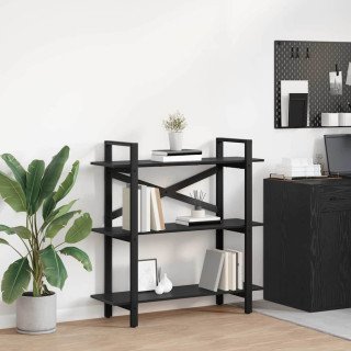 Raamatukapp Must tamm 100 x 33,5 x 102 cm Tehispuit