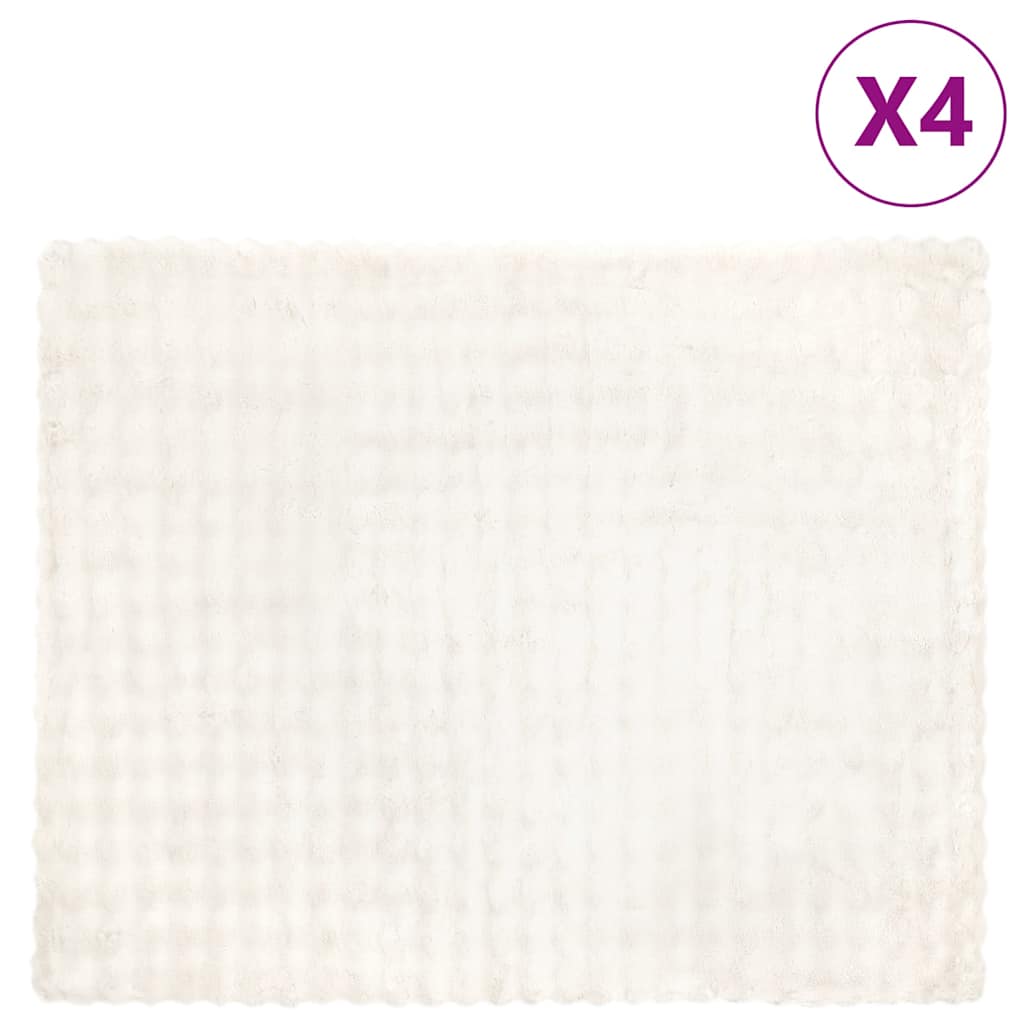 Valejõhvikaristu tekk 4 pcs Valge 130 x 150 cm Polüester