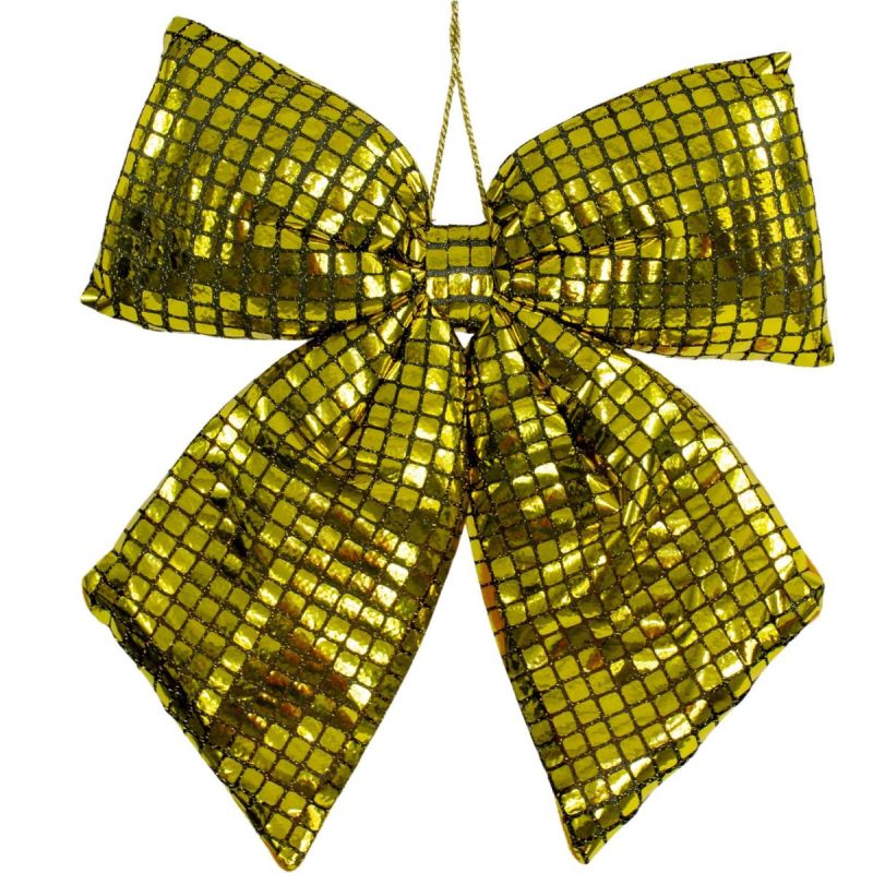 GOLD DECORATIVE BOW 30x34CM MICA