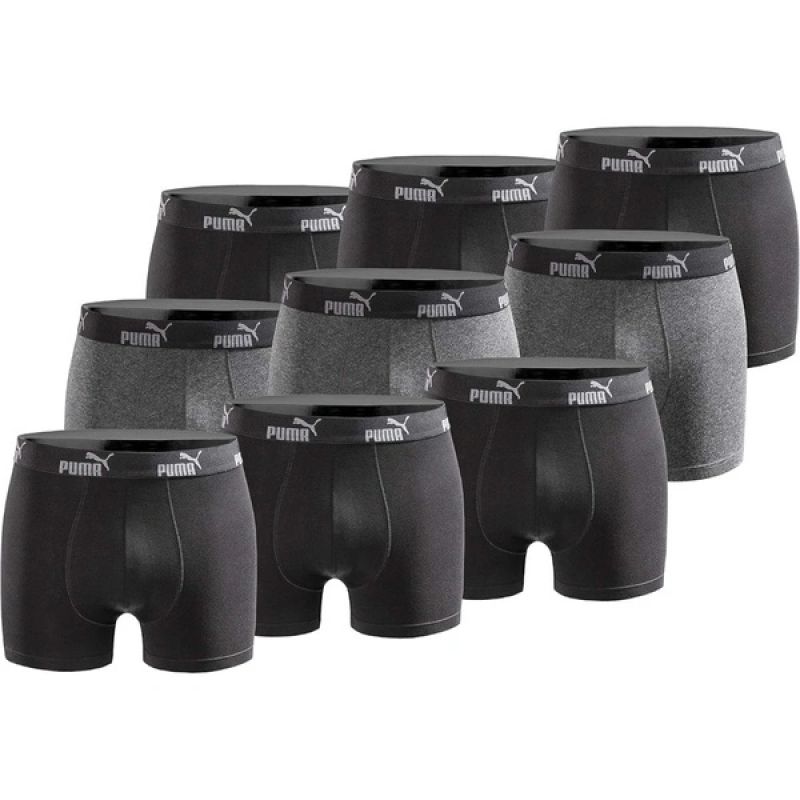 Puma Men's Boxer Briefs 9-Pack Black Gray Comfortable Cotton