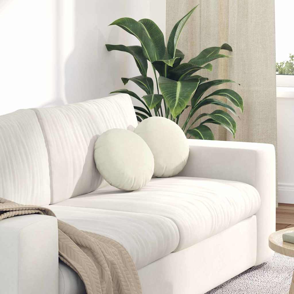 Istumispatjad 2 pcs cream Ø 40 x 13 cm Samet