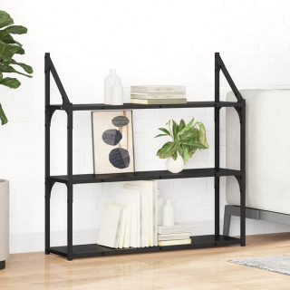 Seinariiul riiuliga Must tamm 80 x 21 x 78,5 cm Tehispuit