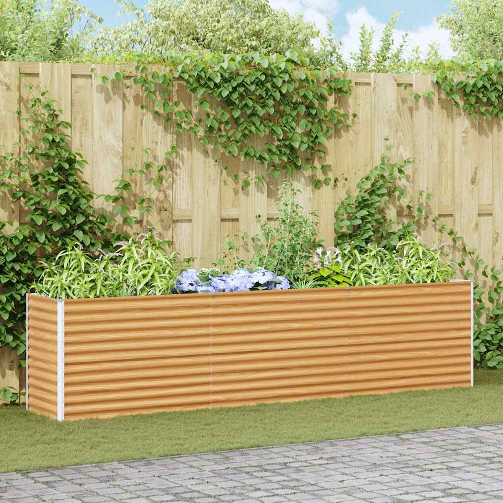 Kõrgendatud aia taimelava Helepruun 290 x 50 x 68 cm Tsinkteras