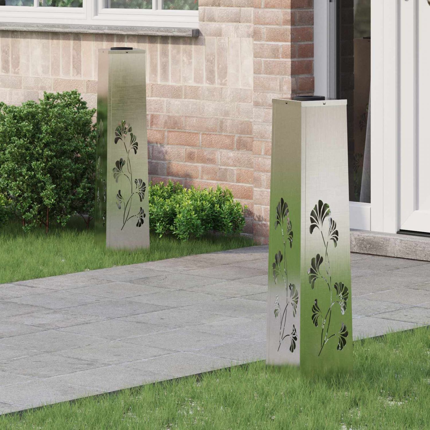 Päikese LED käigutee tuli 2 pcs Roostevaba teras