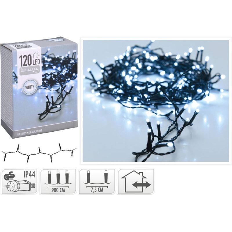 CHRISTMAS TREE LIGHTS LIGHT CHAIN 120 LED COOL WHITE