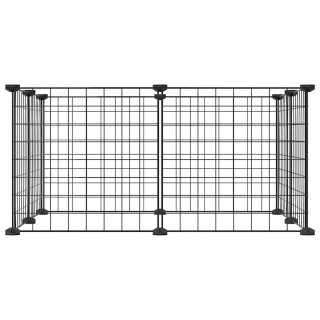 8-paneeliga lemmikloomapuur, must, 35 x 35 cm, teras