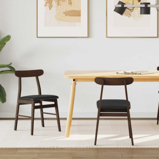 Söögitool 2 pcs Helepruun ja must Paks Kautsukipuit