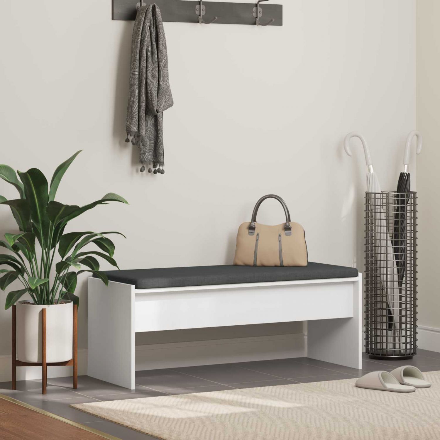 Hallipink padjaga Valge 100 x 38 x 46 cm