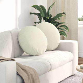 Istumispatjad 2 pcs cream Ø 40 x 13 cm Samet