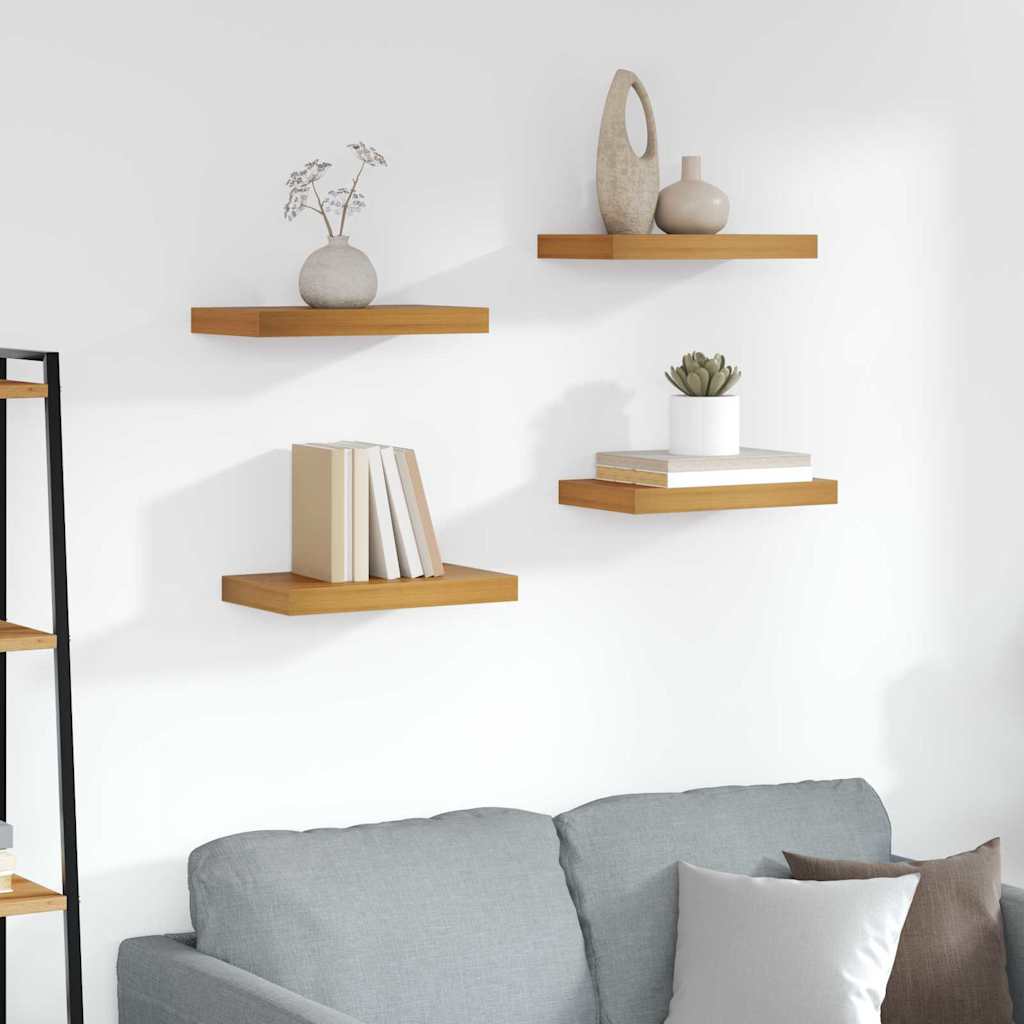 Seinariiul ladustamisega 4 pcs Pruun 40 x 23,5 x 4 cm Tehispuit