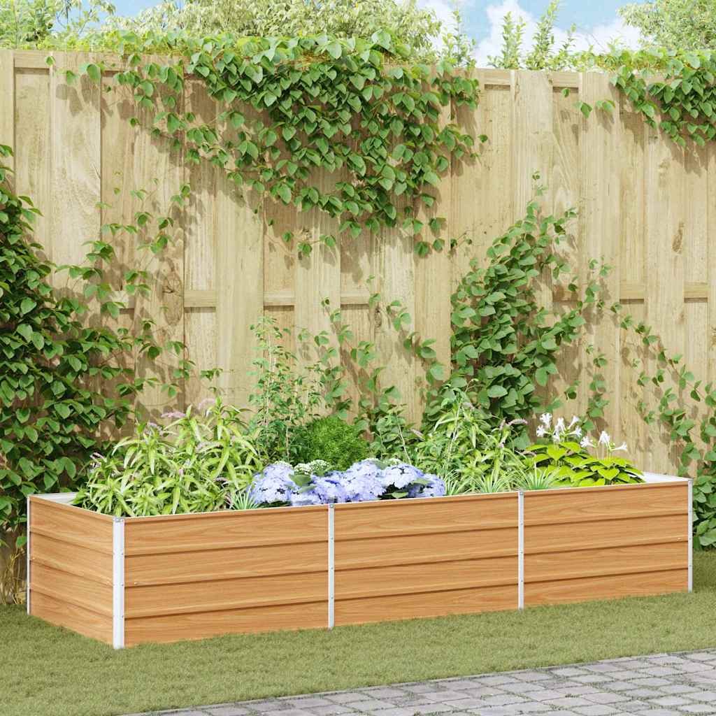 Kõrgendatud aia taimelava Helepruun 240 x 80 x 45 cm Tsinkteras