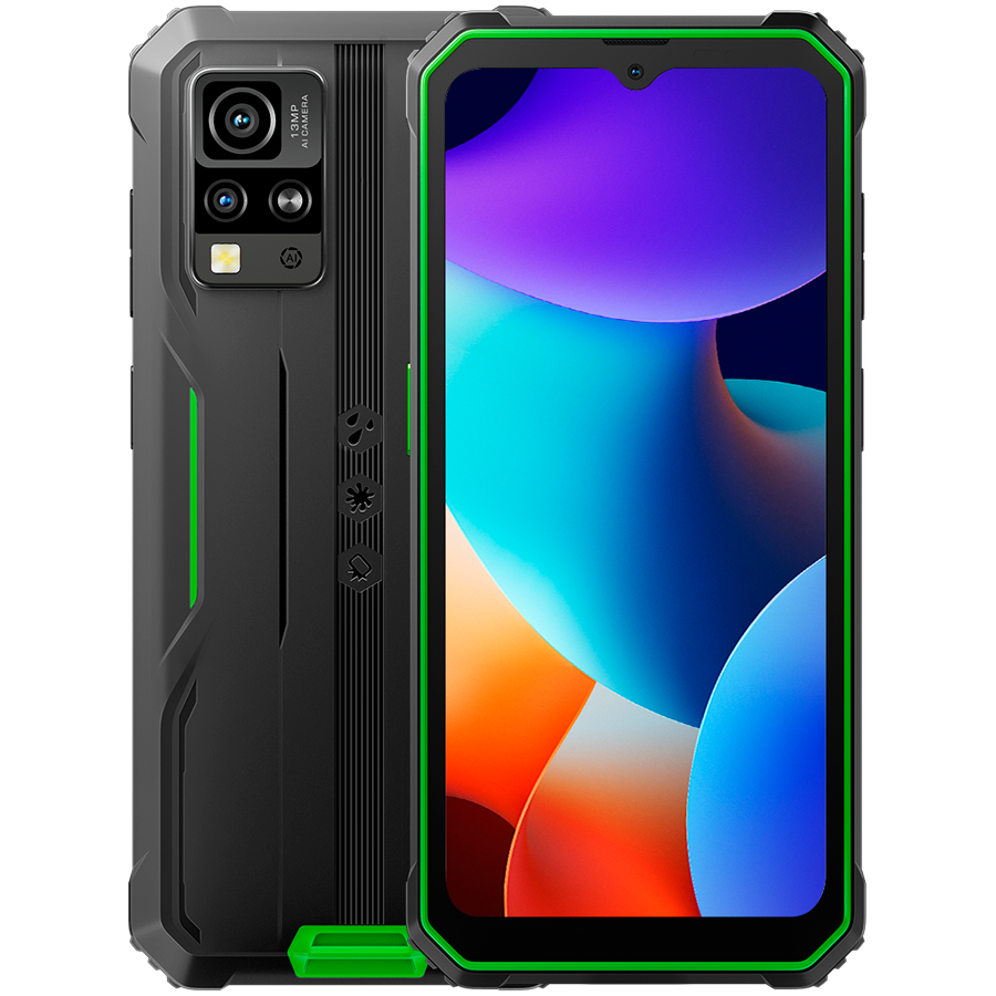 Blackview Rugged BV4800Pro LTE 6.56 HD+IPS  720x1612 60Hz GORILLA GLASS 5 T606 Octa-core 1.6GHz 4GB/128GB CAM Front 8MP Rear 16MP+2MP 5180mAh Android 15 5180mAh NO Charger Green