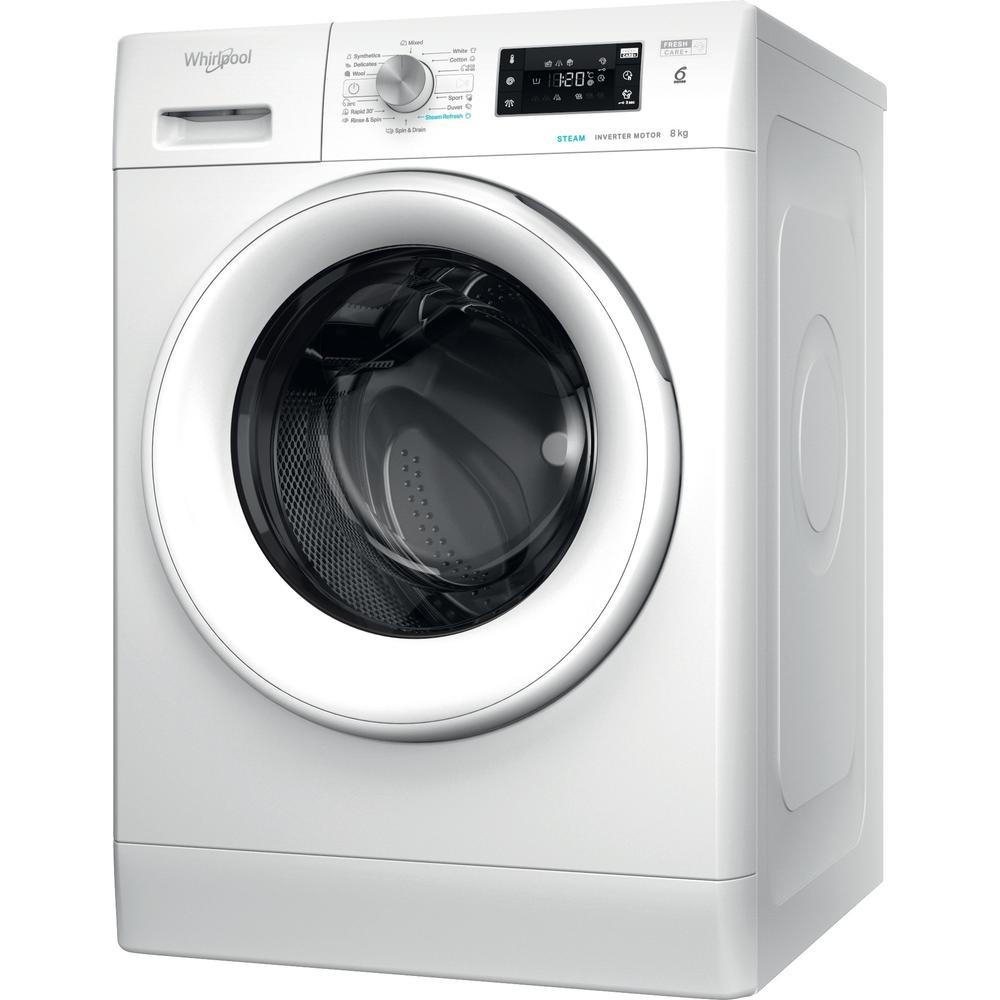 WHIRLPOOL Washing machine FFB 8258 WV EE, 8 kg, 1200 rpm, Energy class B, Depth 63 cm, Steam refresh