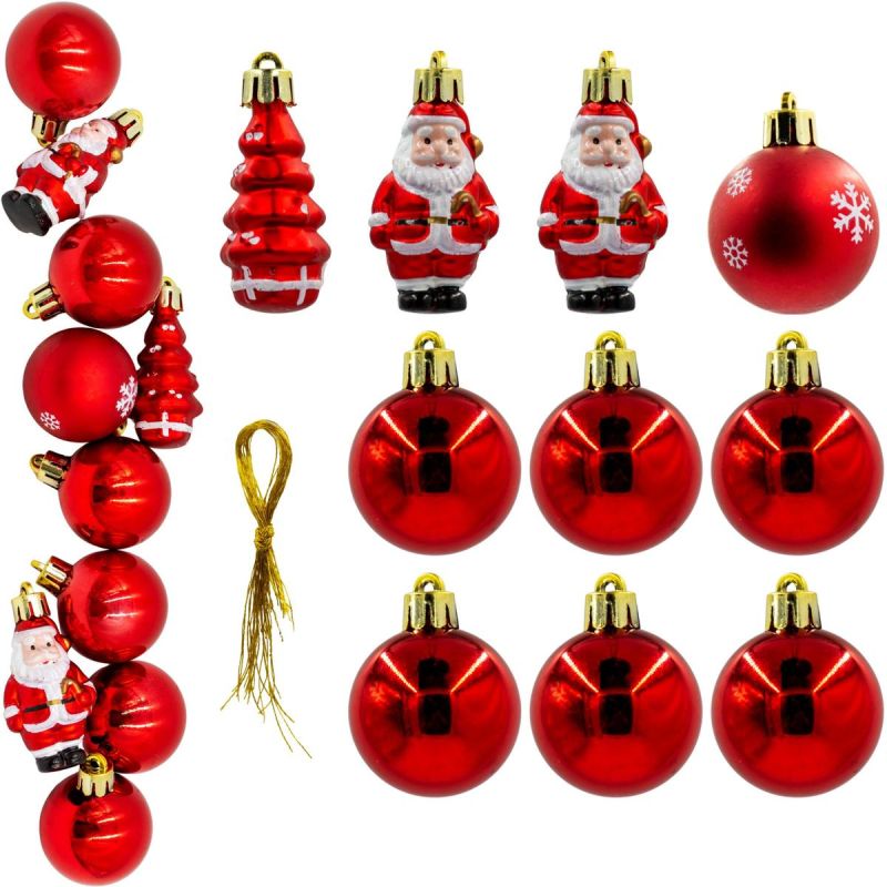 SAFE PLASTIC BALL FORM SANTA CLAUS CHRISTMAS TREE 10 PCS MICA