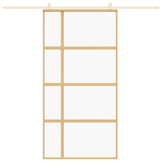 раздвижная дверь, золото, 102,5x205 см, прозрачное стекло ESG/алюминий