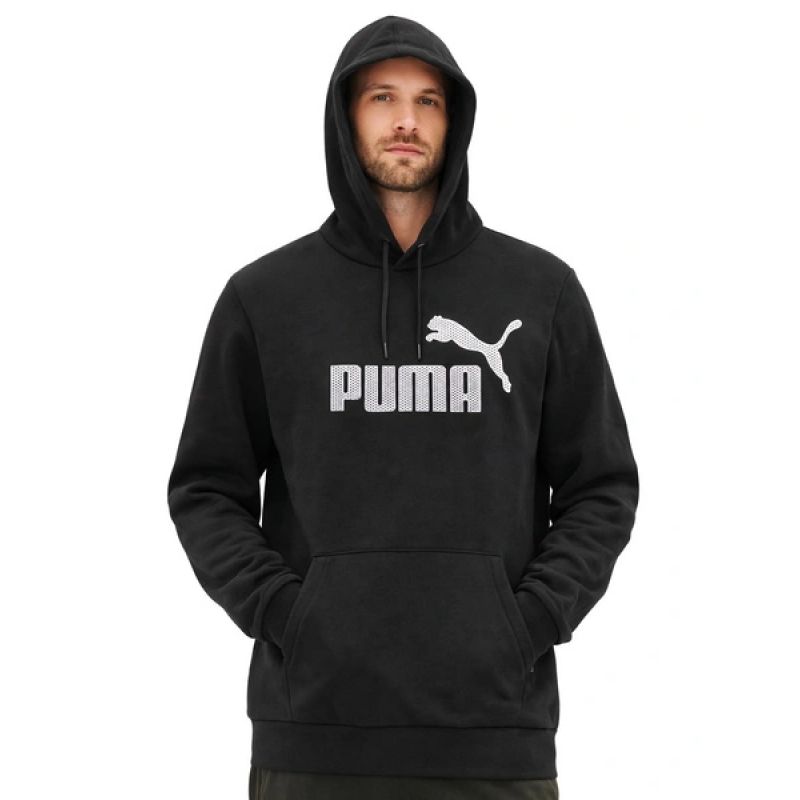 Puma men's black fashionable cotton kangaroo sports hoodie