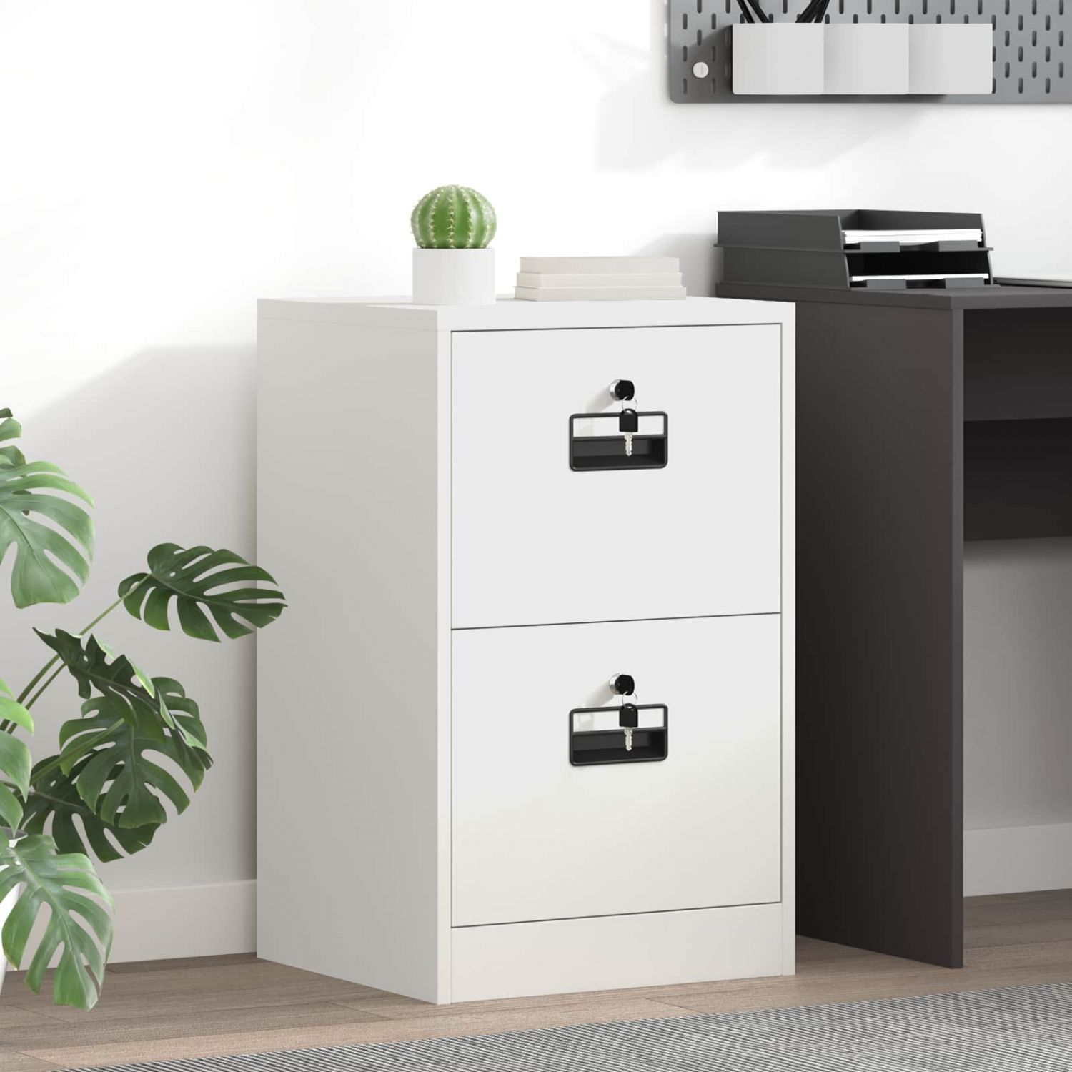 Failikapp sahtliga Valge 44 x 50 x 106.5 cm Külmvalsitud teras