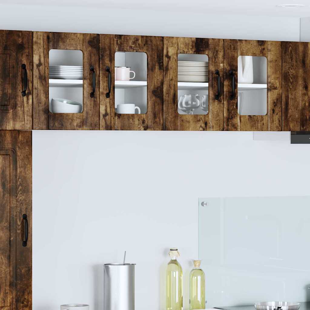 Seinakapp kööki riiuliga 2 pcs Suitsetatud tamm 60 x 31 x 40 cm