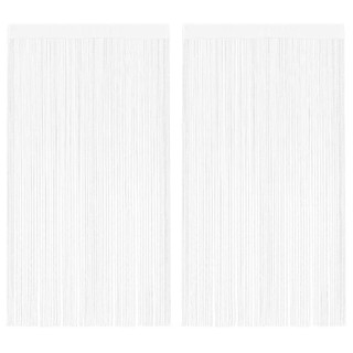 nöörkardinad 2 tk, 100 x 250 cm, valge