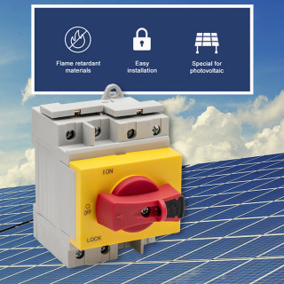 Qoltec DC isolator with locking function | Main switch | 1200V | 32A | 8kV | 4P