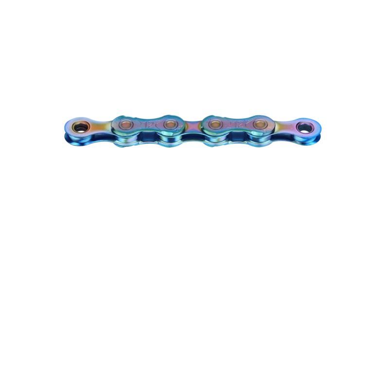 KMC Chain X12 126 Links Aurora Blue and Box Wax