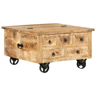 kohvilaud töötlemata mangopuidust 70 x 70 x 40 cm