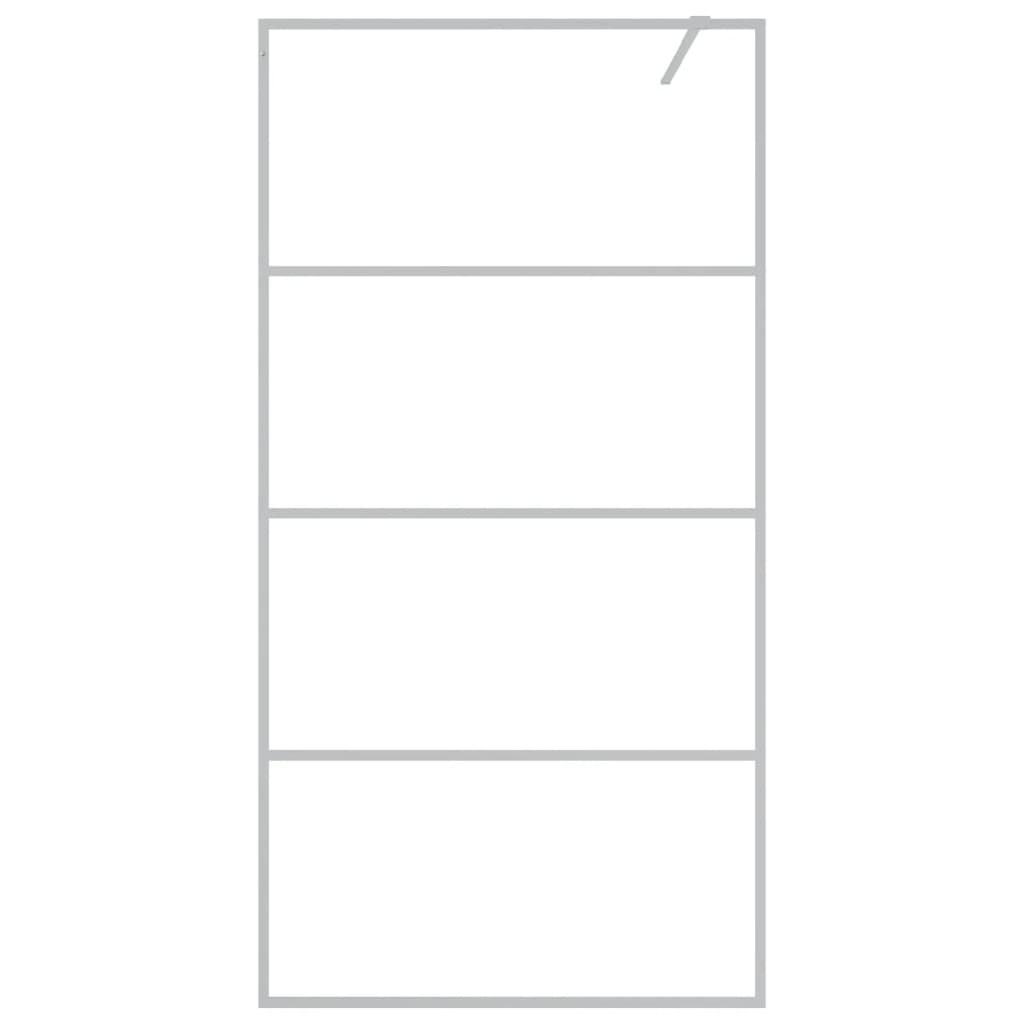 Душевая стенка, серебристая, 100 x 195 см, прозрачное ESG-стекло