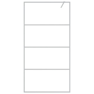 dušinurga sein, hõbedane, 100 x 195 cm, läbipaistev ESG-klaas