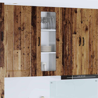 Seinakapp kööki riiuliga Vana puit 40 x 31 x 100 cm Tehispuit