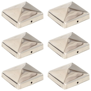 püramiidikujuline aiapostiots, 6 tk, roostevaba teras, 71x71 mm