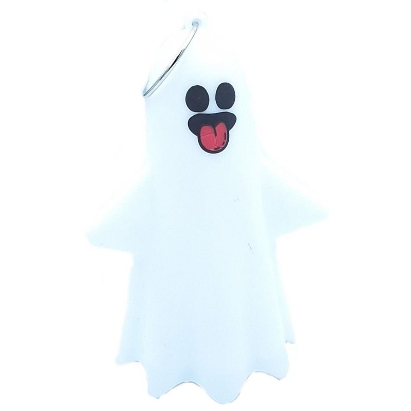 DECORATIVE LED GHOST KEYCHAIN PENDANT WITH TONGUE