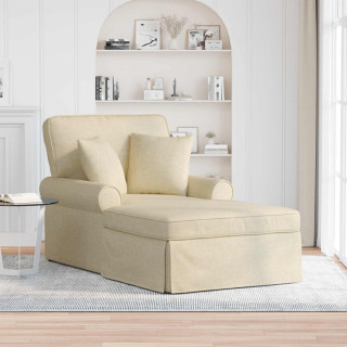 Chaise lounge pööratud äärega cream 91 x 157 x 91 cm kangas