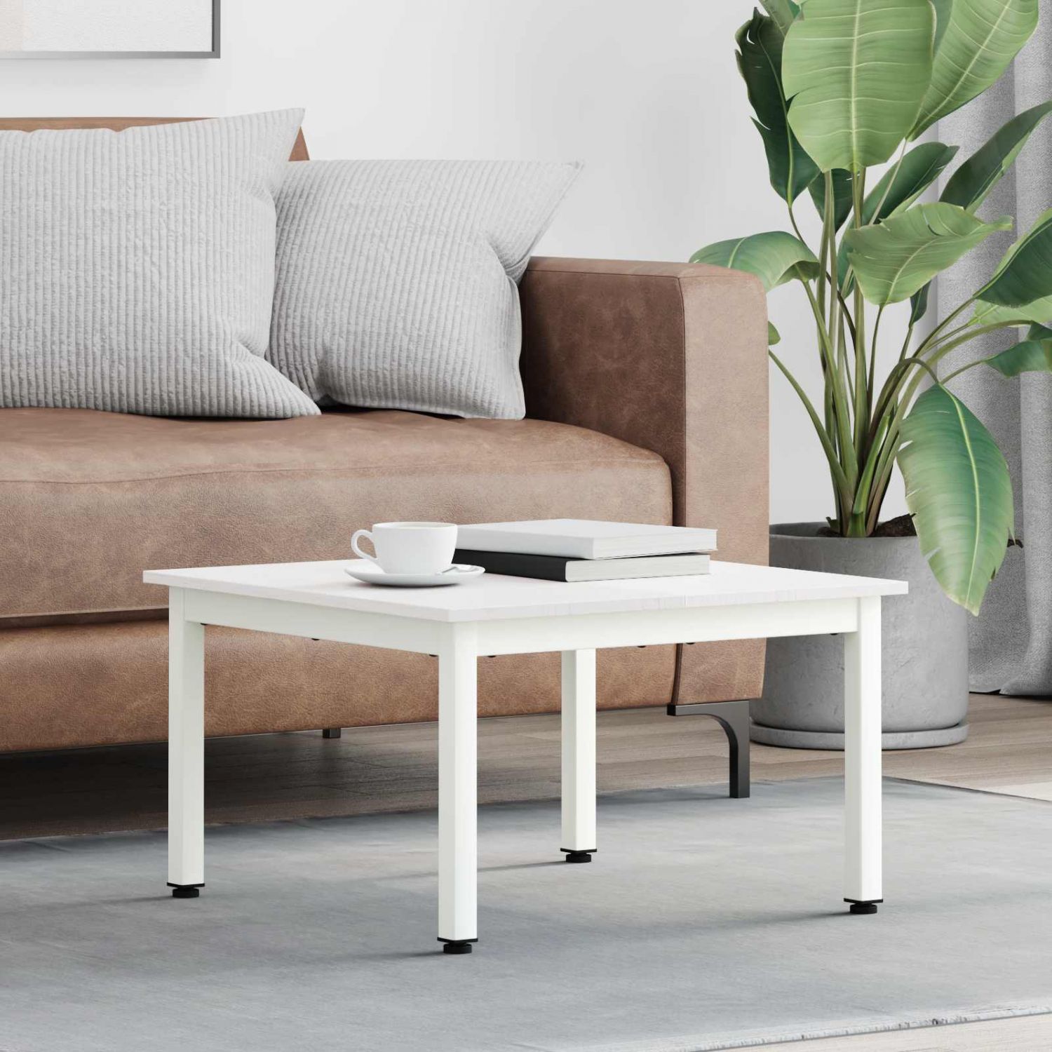 Kohvilaud Valge 60 x 60 x 36 cm Tahke mänd