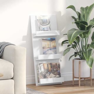 Ajakirja riiul riiuliga Valge 51 x 11 x 102 cm Tehispuit