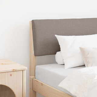 Polsterdatud voodiots Pruunikashall 80 cm Tahke mänd