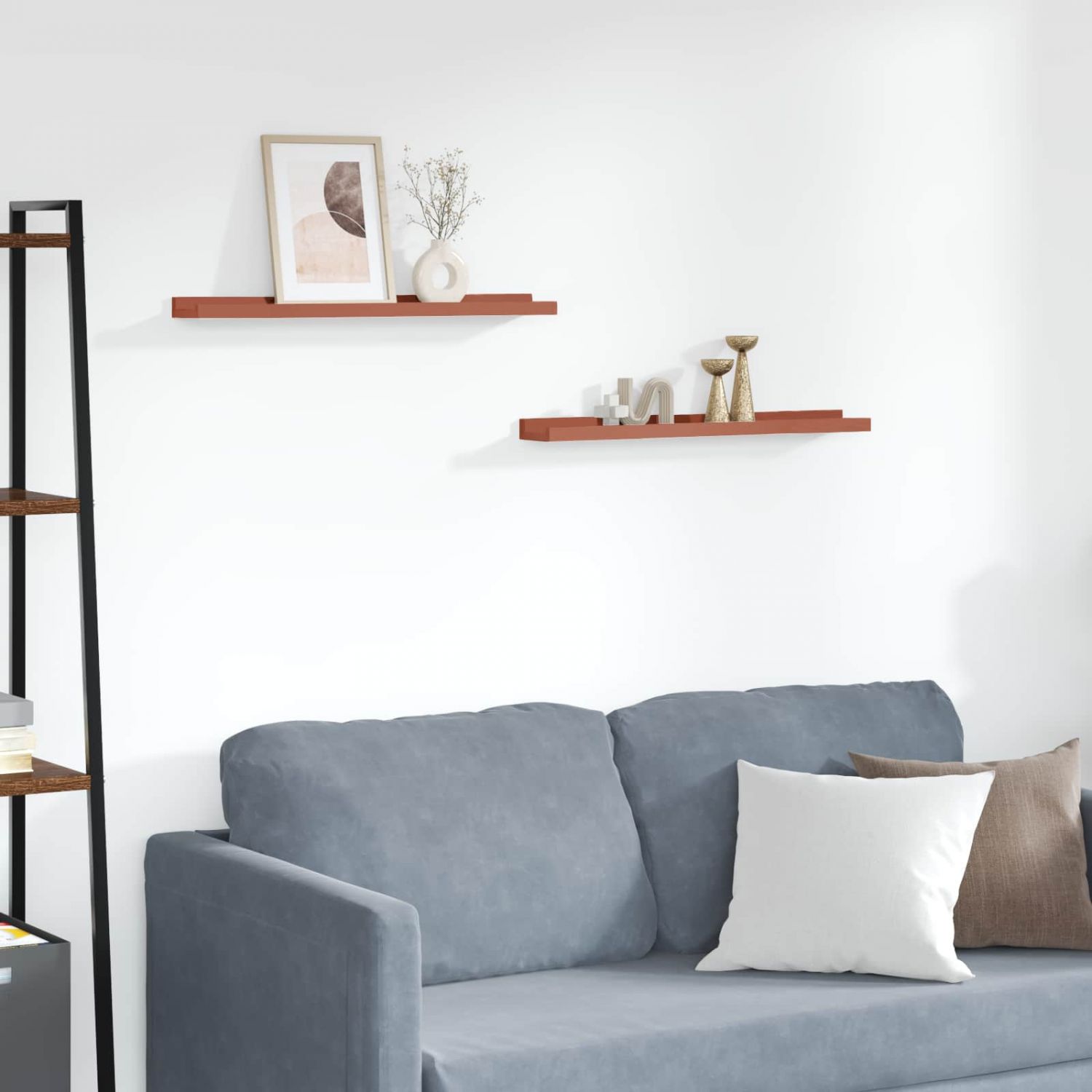 Seinariiul riiuliga 2 pcs Punane 60 x 9 x 3 cm Tehispuit