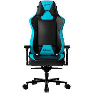 Игровое кресло LORGAR Base 311, экокожа PU, металлическая рама 1.8 мм, мультиблок механизм, 4D подлокотники, алюминиевая крестовина, газлифт 4 класса, PU ролики 75мм, Черный + синий