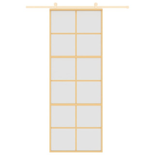 раздвижная дверь, золото, 76x205 см, матовое стекло ESG и алюминий