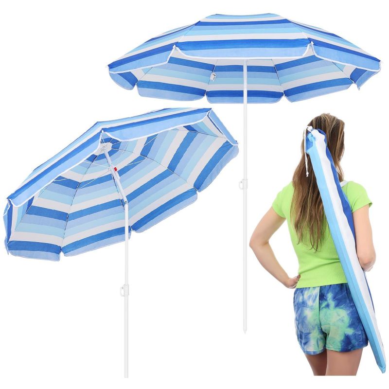 BEACH/BALCONY UMBRELLA 180CM BLUE LINE 1048819