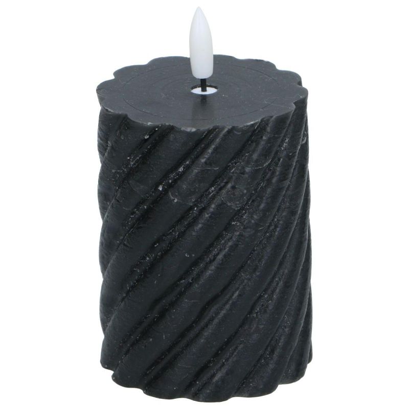 DECORATIVE CANDLE 75x100MM LED WAX BLACK