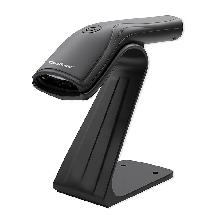 Qoltec Stationary barcode reader code scanner + reader stand | 1D | USB