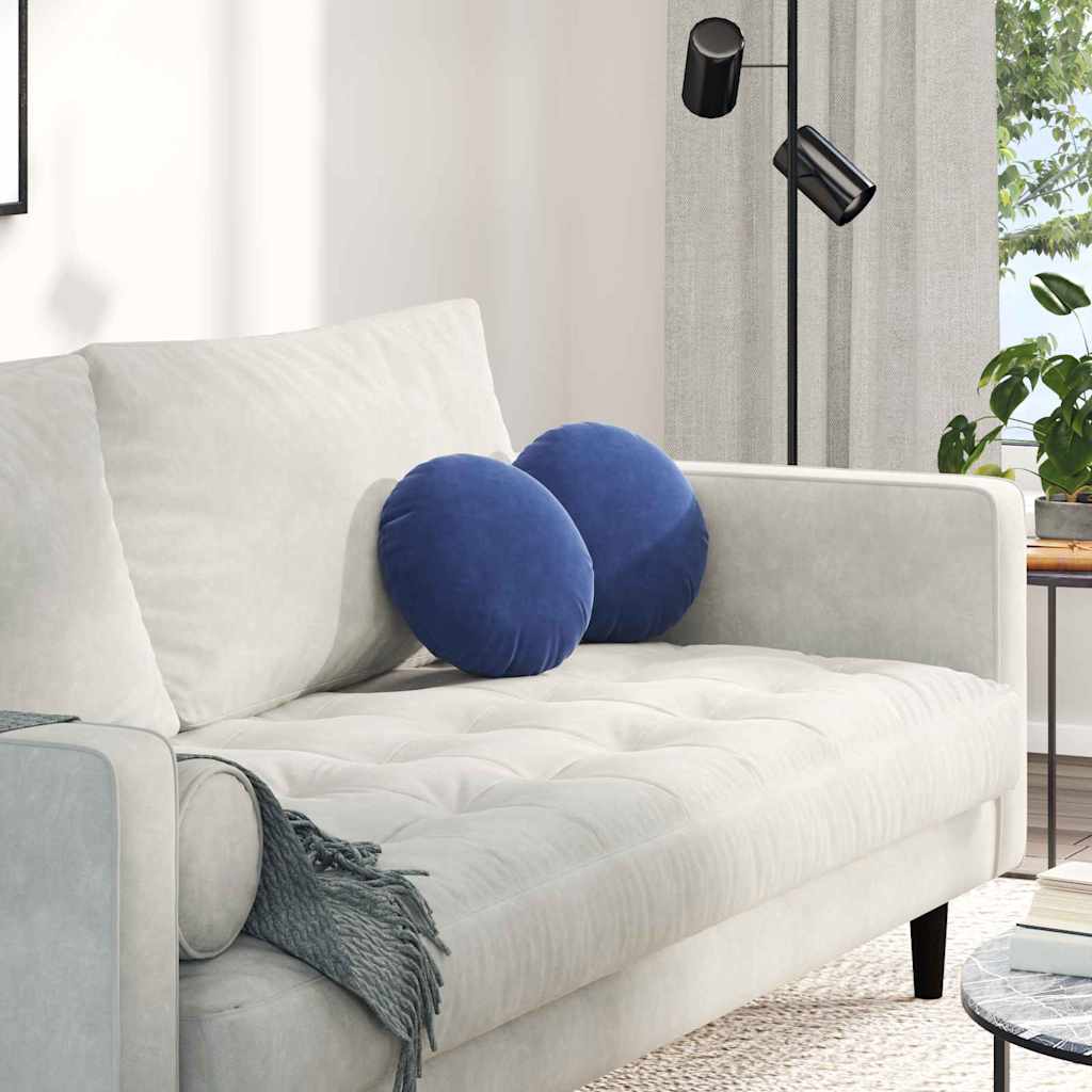 Istumispatjad 2 pcs Politsei sinine Ø 40 x 13 cm Samet