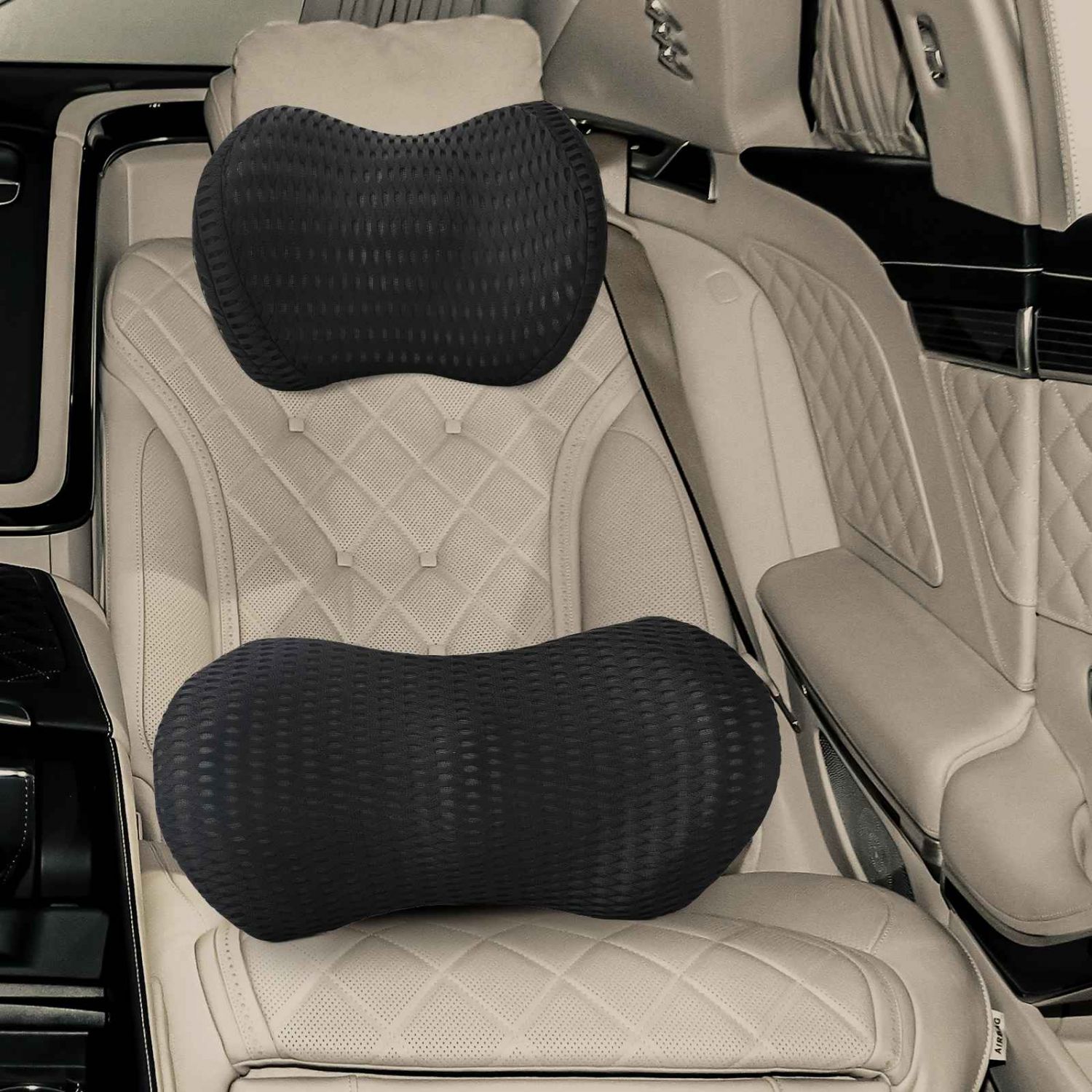 Padi padjaga Reguleeritav 2 pcs Must 4D võrk