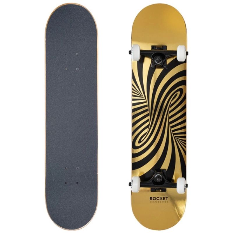 Rocket Twisted Foli Gold Skateboard 7.5 RKT-COM-1555
