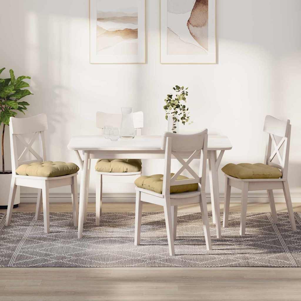 Istumispatjad 4 pcs Hall roheline 45 x 45 cm Korter kangas