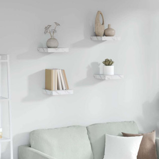 Seinariiul 4 pcs Valge Marmor 23 x 23,5 x 4 cm Tehispuit