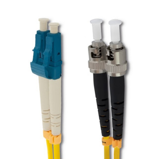 Qoltec Patchcord fiber optic LC/UPC - ST/UPC | Singlemode | 9/125 | G652D | Duplex | 1m