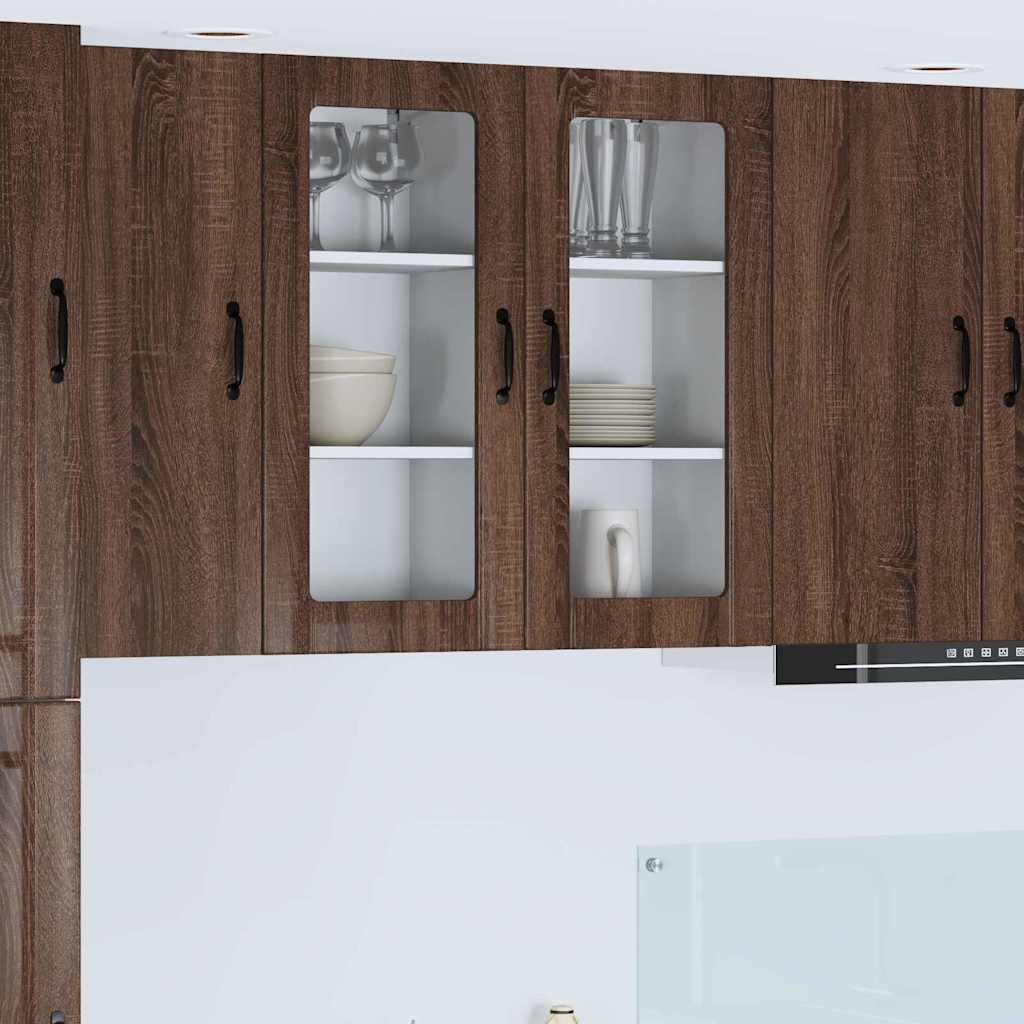 Seinakapp kööki riiuliga Pruun tamme 40 x 31 x 80 cm Tehispuit